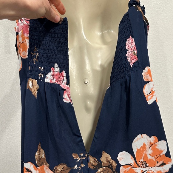 Lulu's Navy and Pink Floral Maxi Dress - Picture 11 of 14